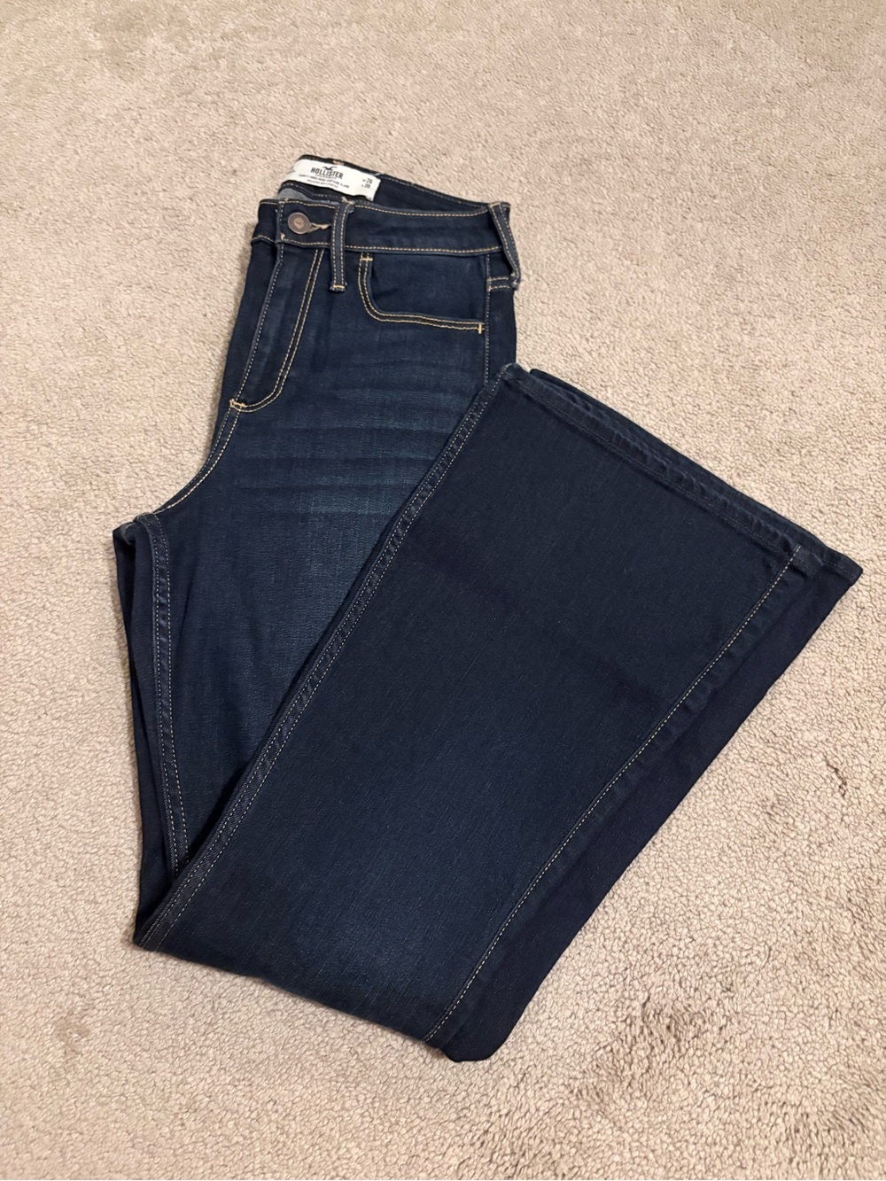 Hollister Curvy High Rise Vintage Flare Dark Indigo Jeans